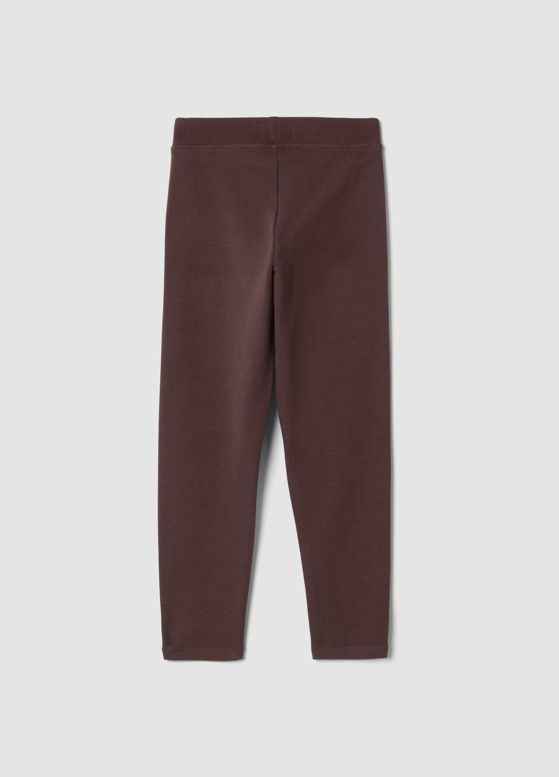 Leggings marroni in cotone organico elasticizzato skinny fit