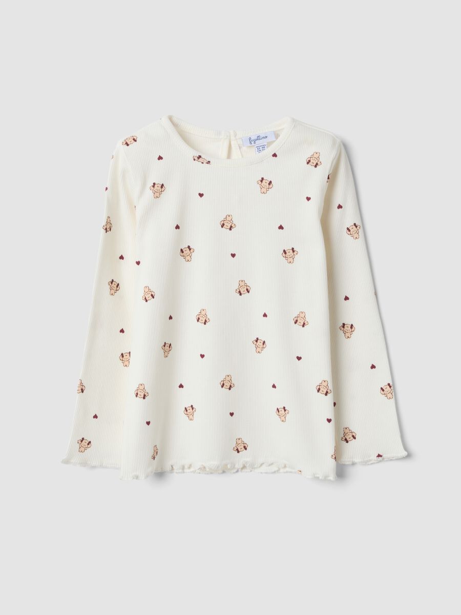 White organic stretch cotton crew-neck T-shirt_0