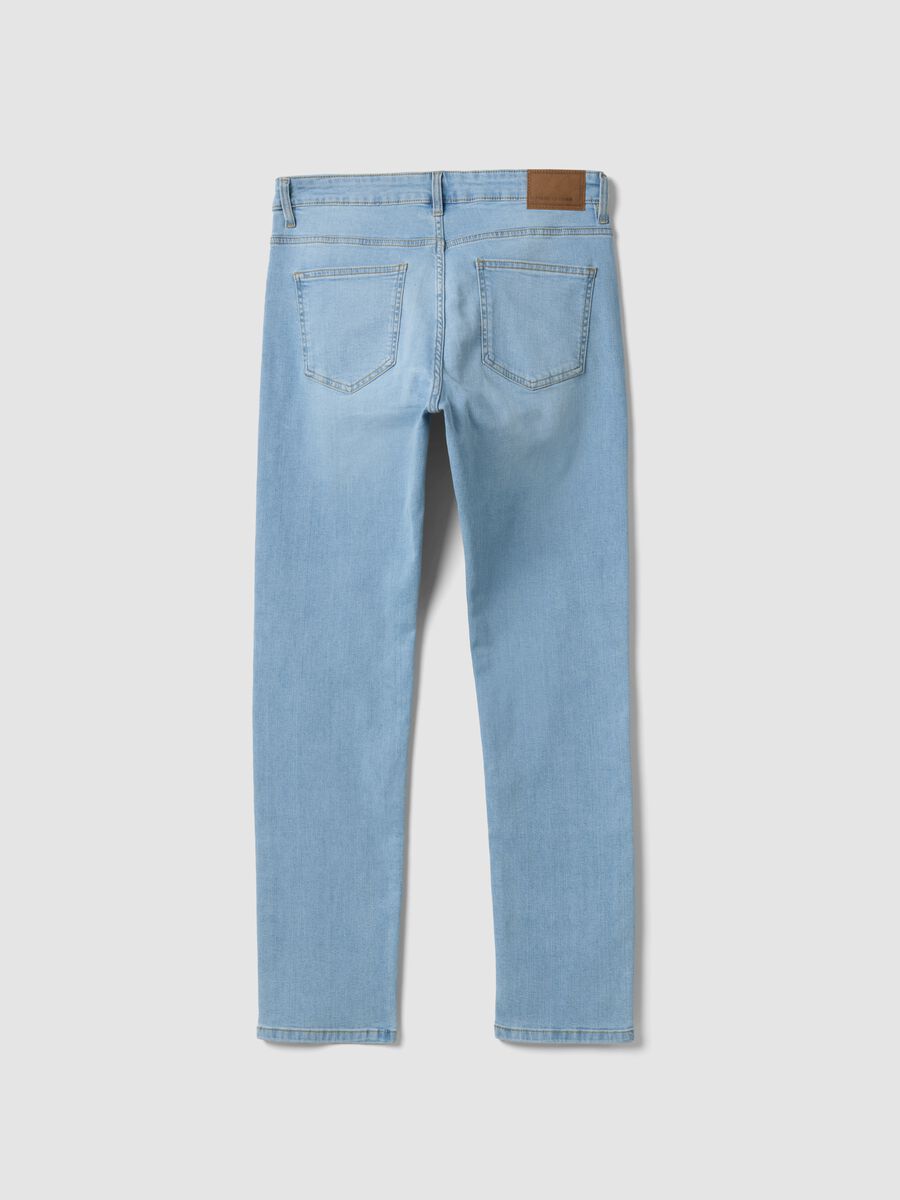 Light blue slim-fit stretch cotton jeans_5