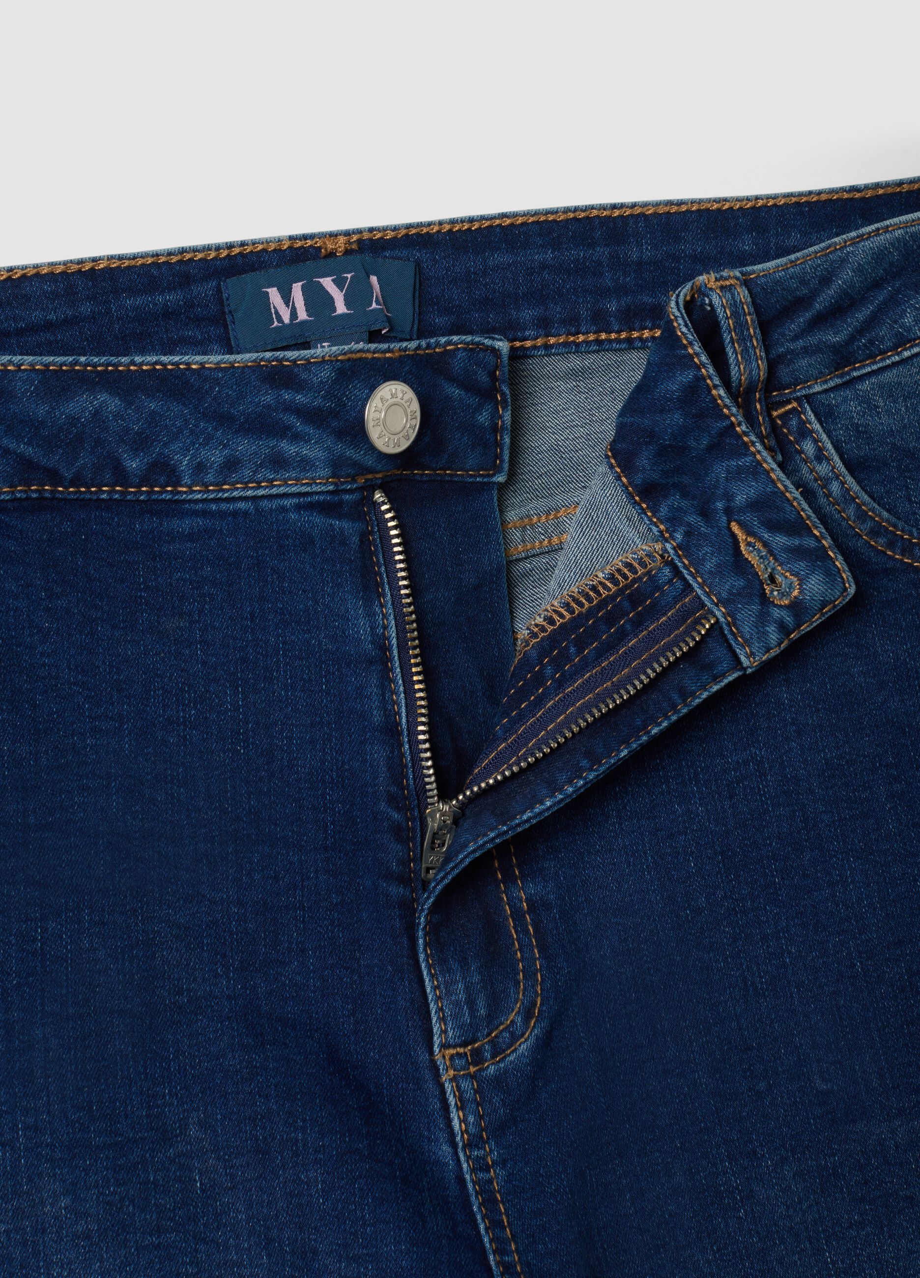 Blue denim slim-fit jeans in stretch cotton
