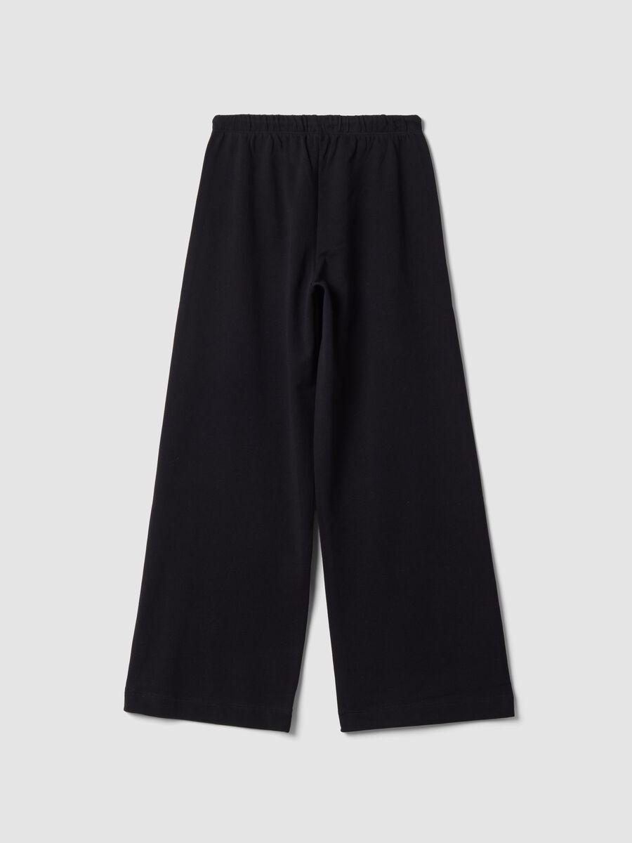 Black cotton culotte trousers_2