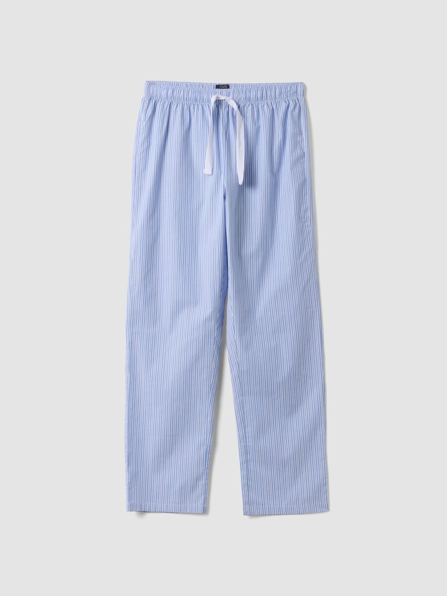 Blue striped organic cotton pyjama trousers_4