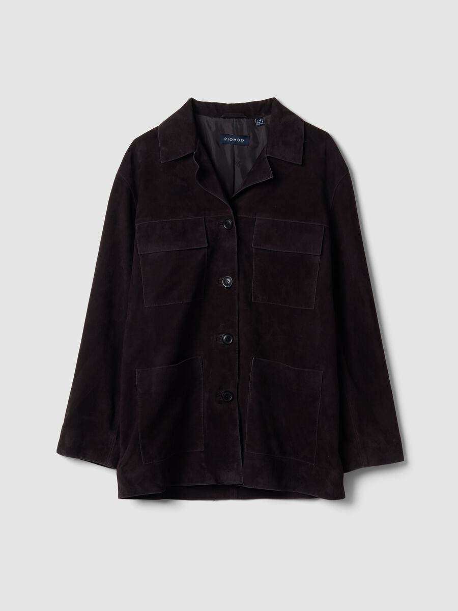 Black genuine leather jacket, regular fit_4
