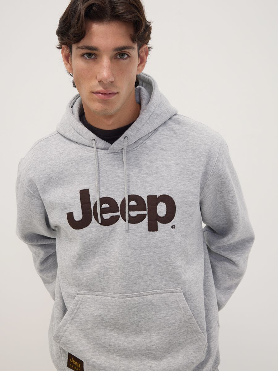 Grey cotton-blend hoodie with Jeep print, relaxed fit_1