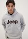 Grey cotton-blend hoodie with Jeep print, relaxed fit_0