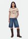 Pink cotton T-shirt with front graphic print and contrast trims_1