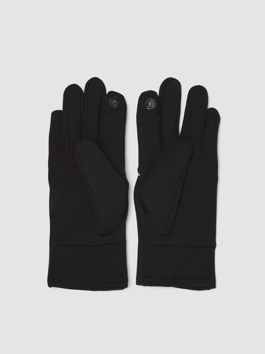Black outdoor gloves with reflective inserts ALTAVIA WITH DEBORAH COMPAGNONI_2