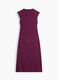 Red stretch-cotton midi dress with side slit_3