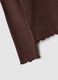 Brown ribbed organic stretch cotton T-shirt_2