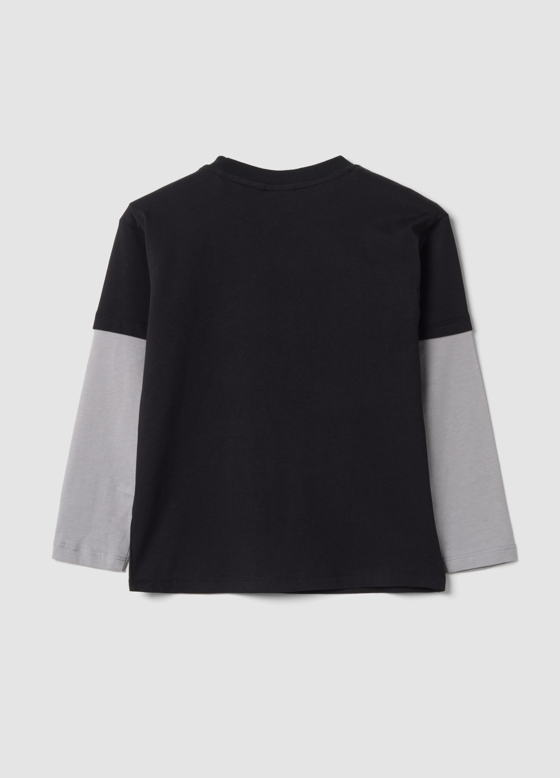 Black pure cotton crew-neck Minecraft print T-shirt &ndash; oversized fit