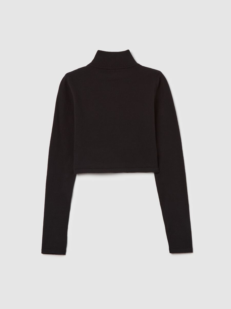 High Neck Knit Top Black_6