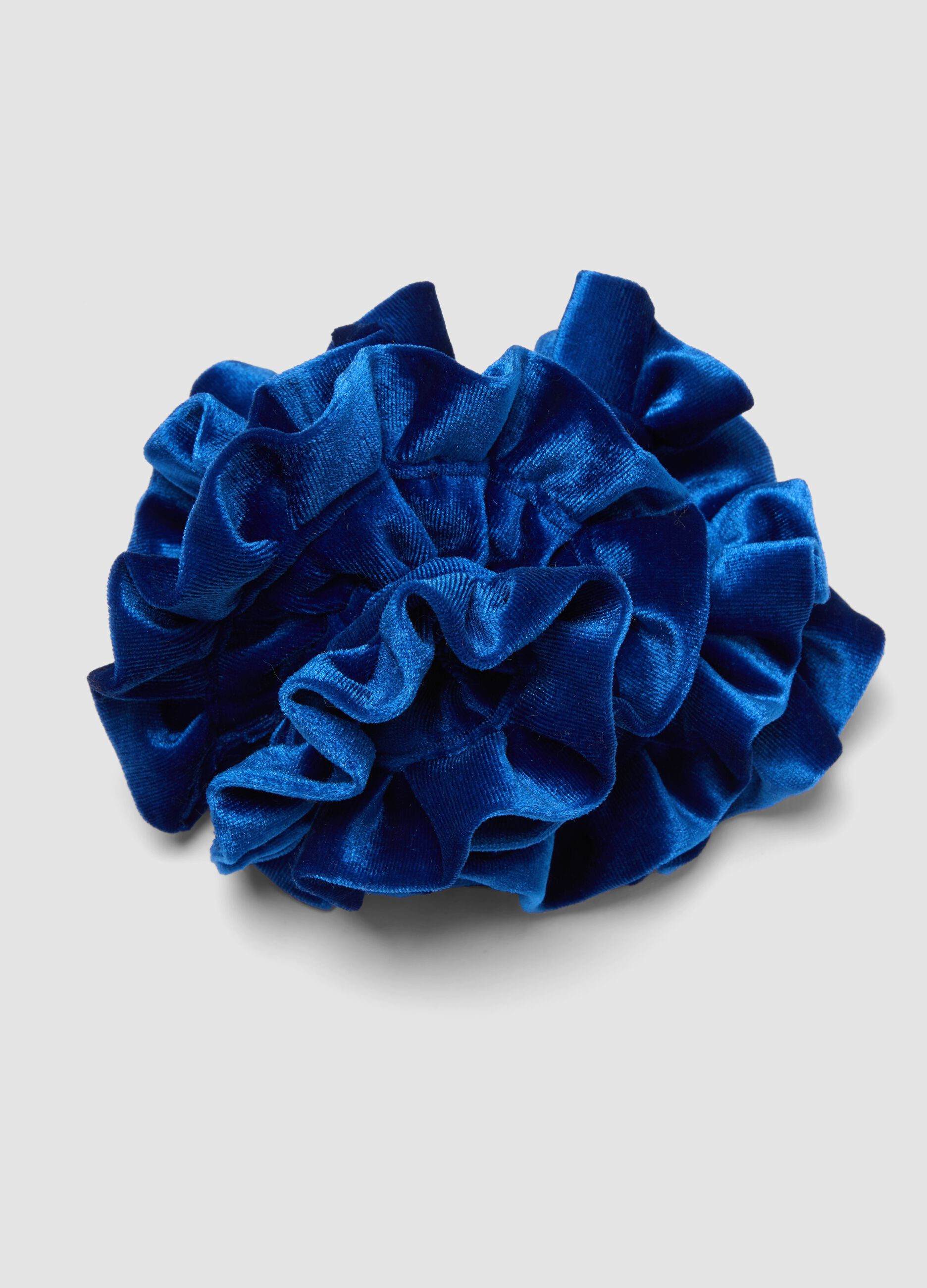 Scrunchie blu effetto vellutato