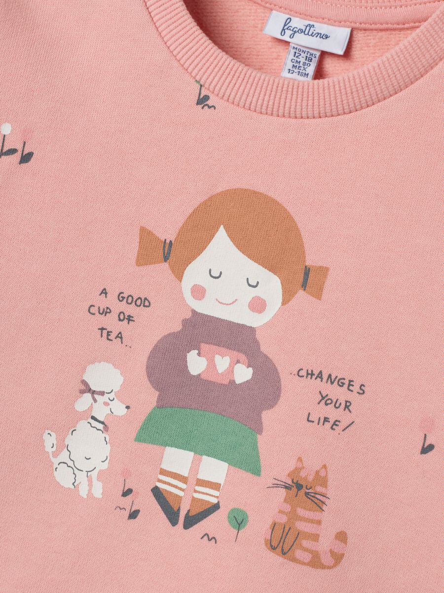 Light pink pure cotton crew-neck sweatshirt_3