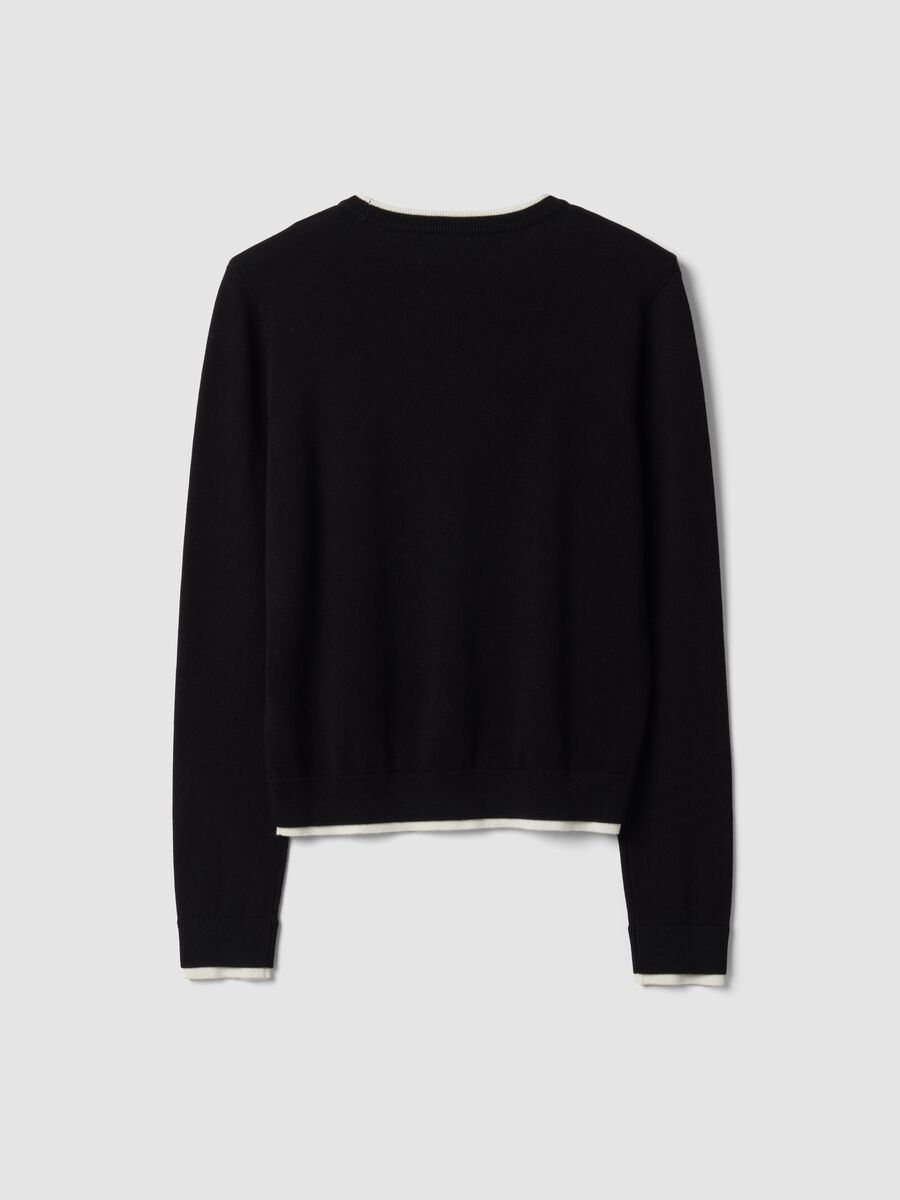 Black long-sleeved viscose-blend top_5