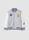 Grey marl pure cotton hoodie with Lakers print_0