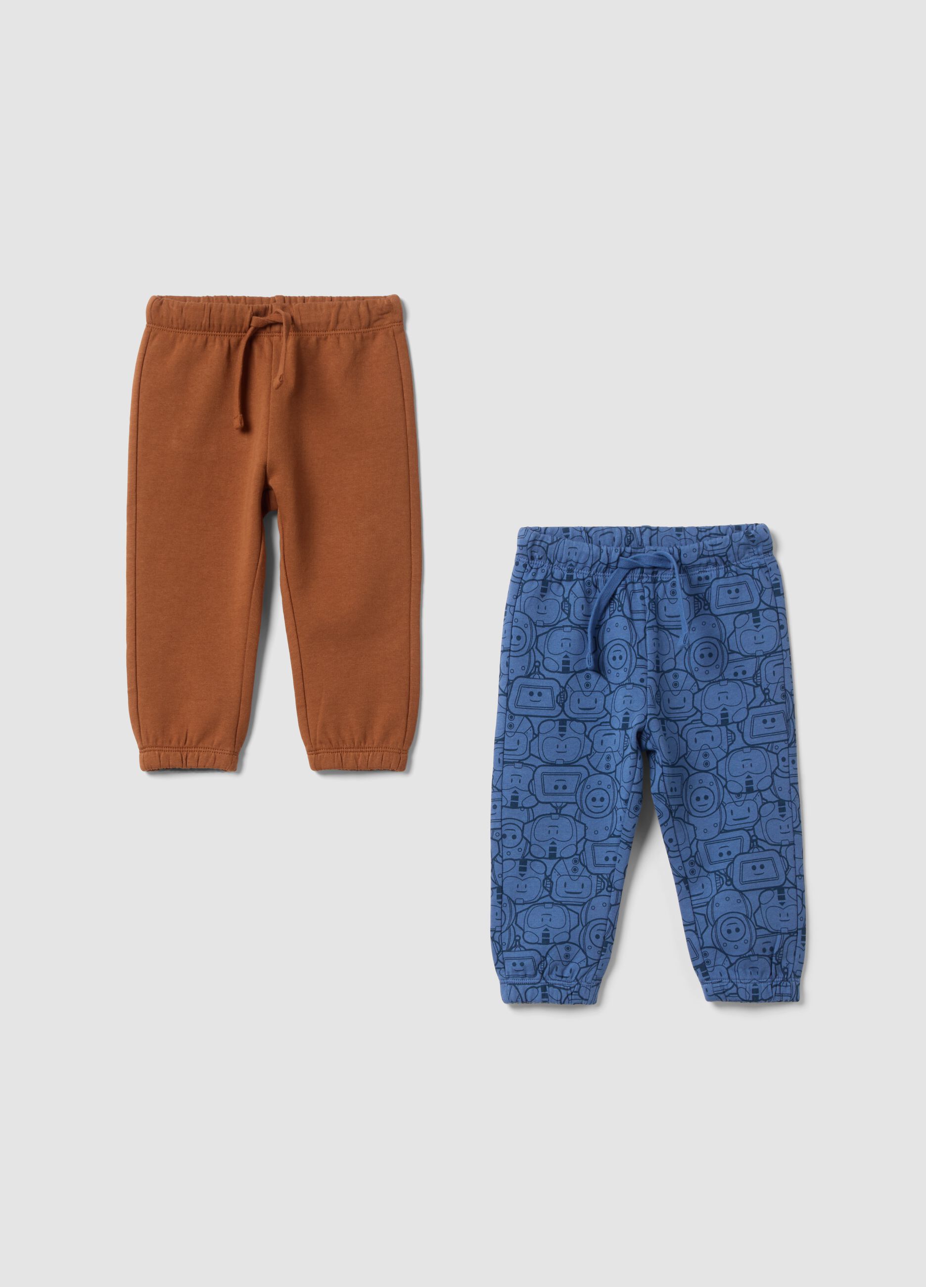 2-pack of blue pure cotton joggers