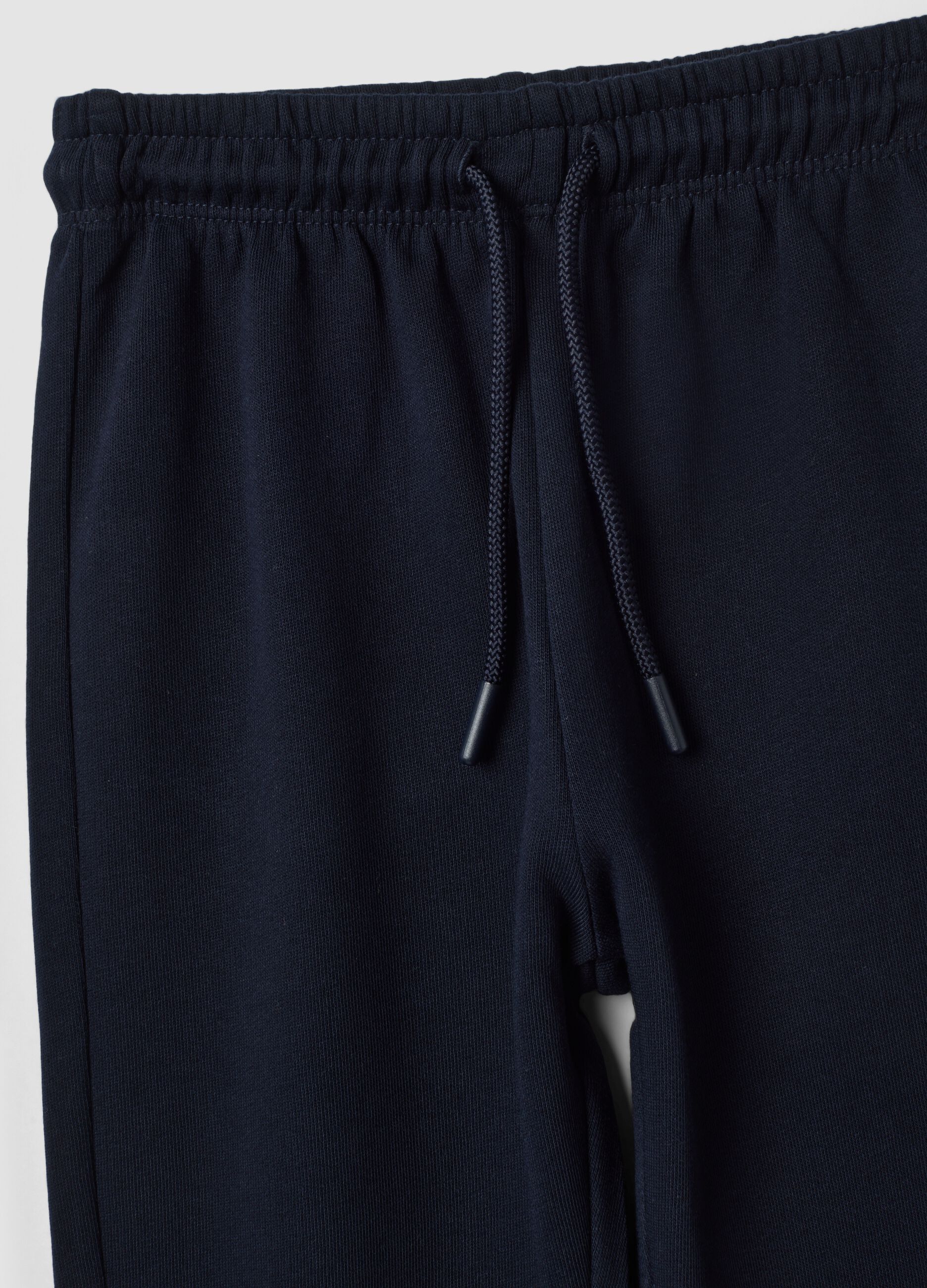 Pantaloni jogger blu in puro cotone organico