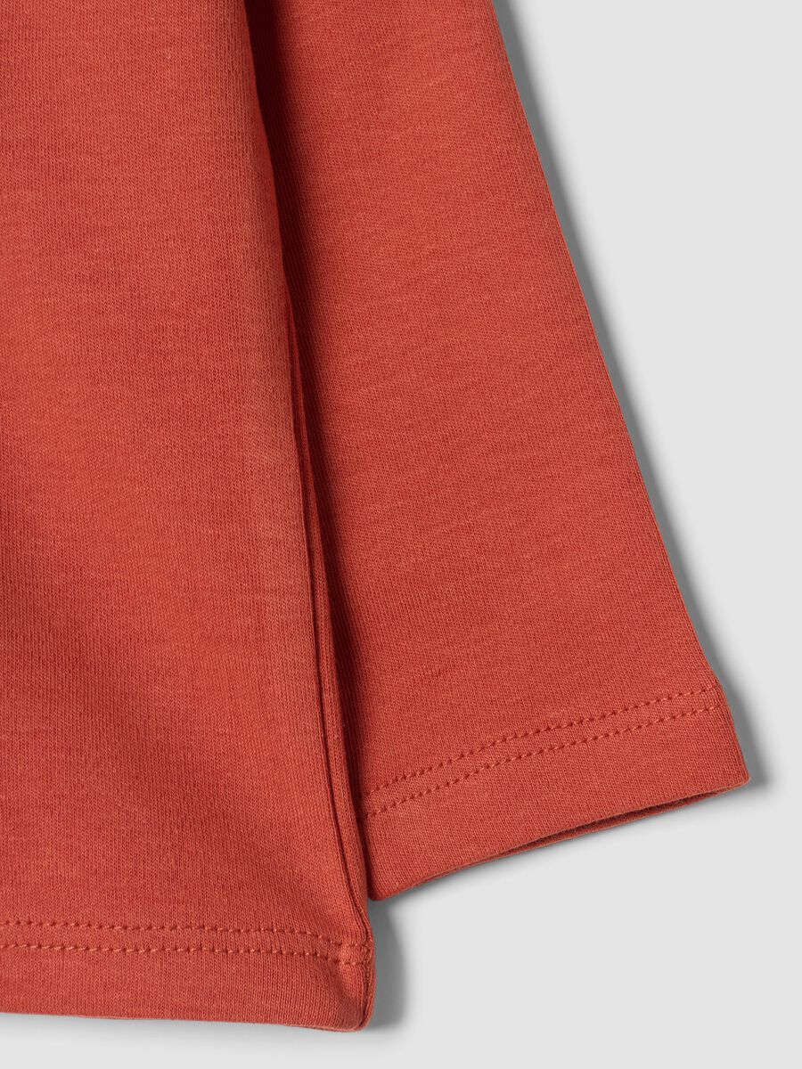 Orange organic cotton roll-neck T-shirt_3