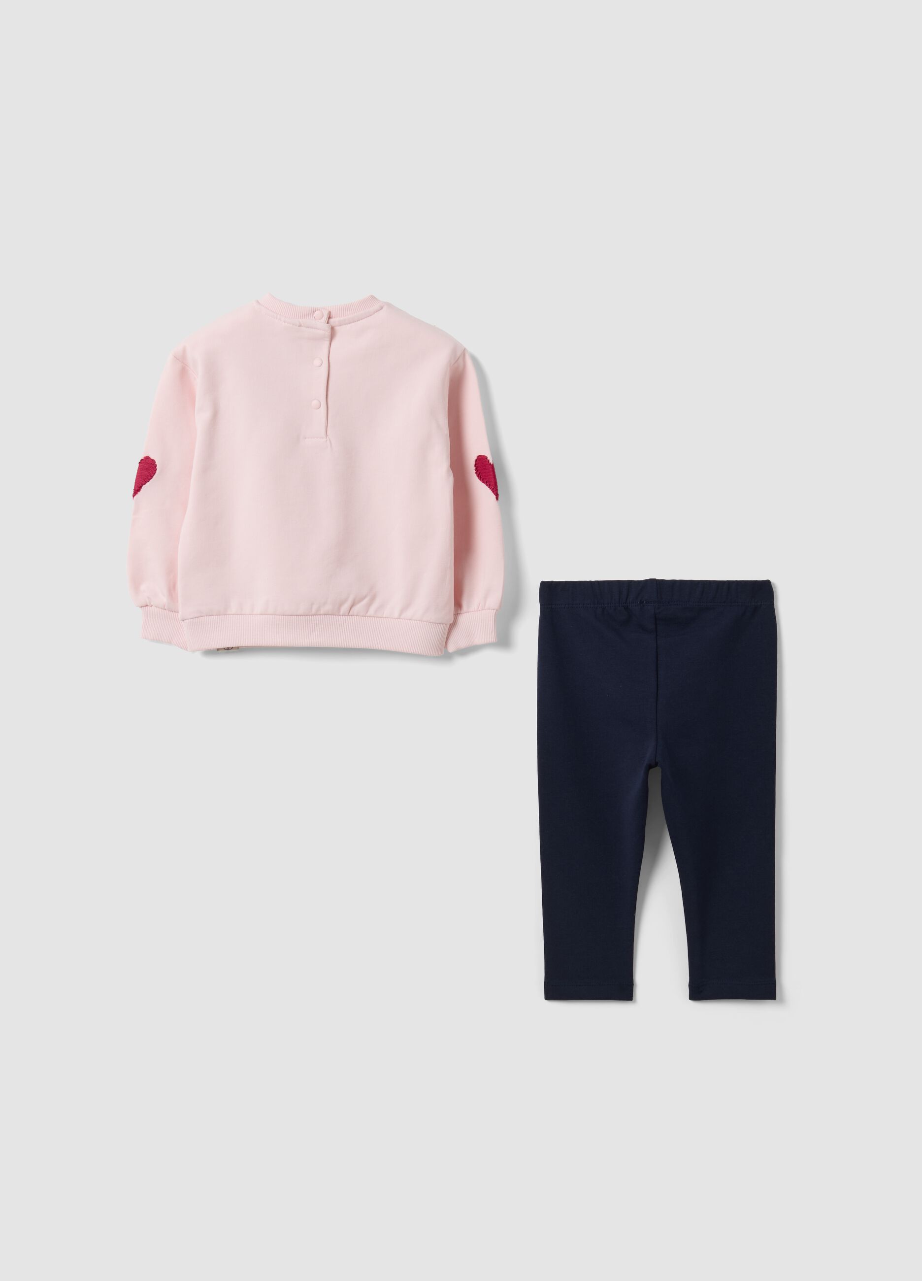 Pink and blue stretch organic cotton Minnie print set