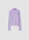 Purple slim-fit ribbed stretch organic cotton T-shirt_0