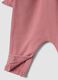 Pink organic cotton sleepsuit with ruffles and chest embroidery_3