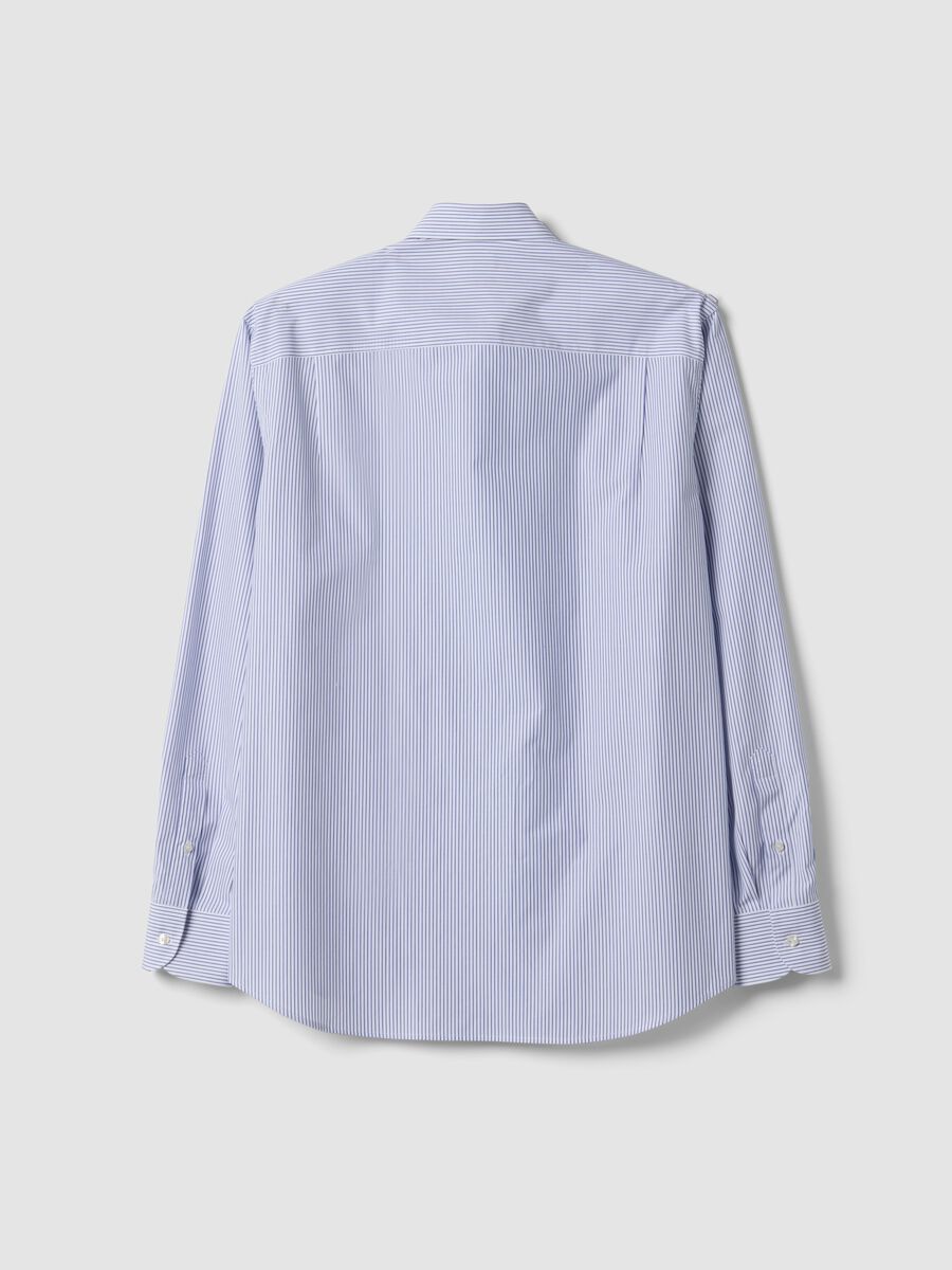 Blue striped pure cotton shirt, regular fit_2