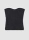 Top grigio in misto lana a fascia in maglia a coste_6