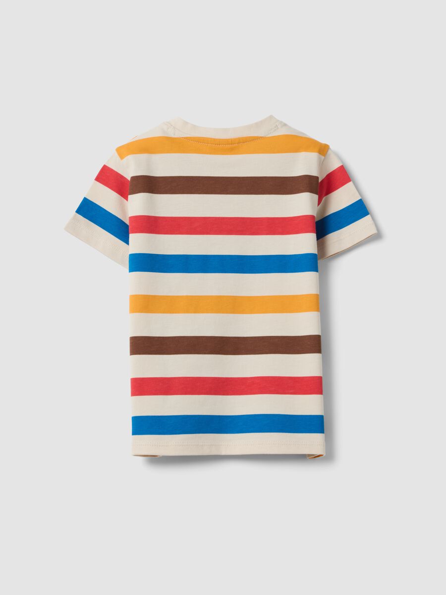 Beige striped organic cotton T-shirt_1