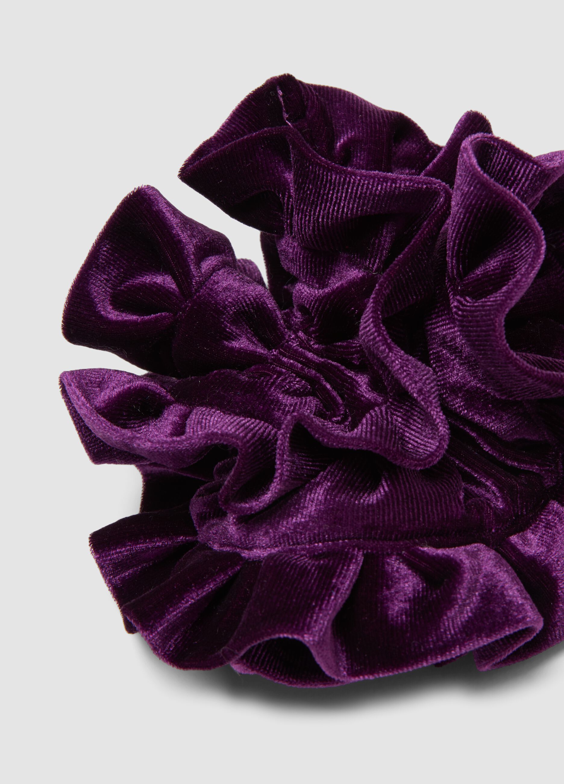 Scrunchie viola effetto vellutato