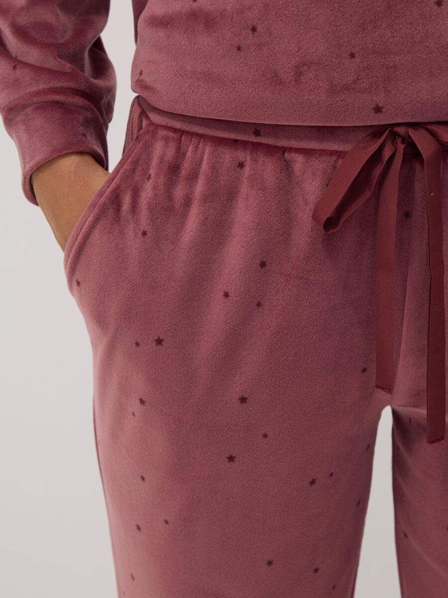 Pink star-print stretch pyjama trousers_2