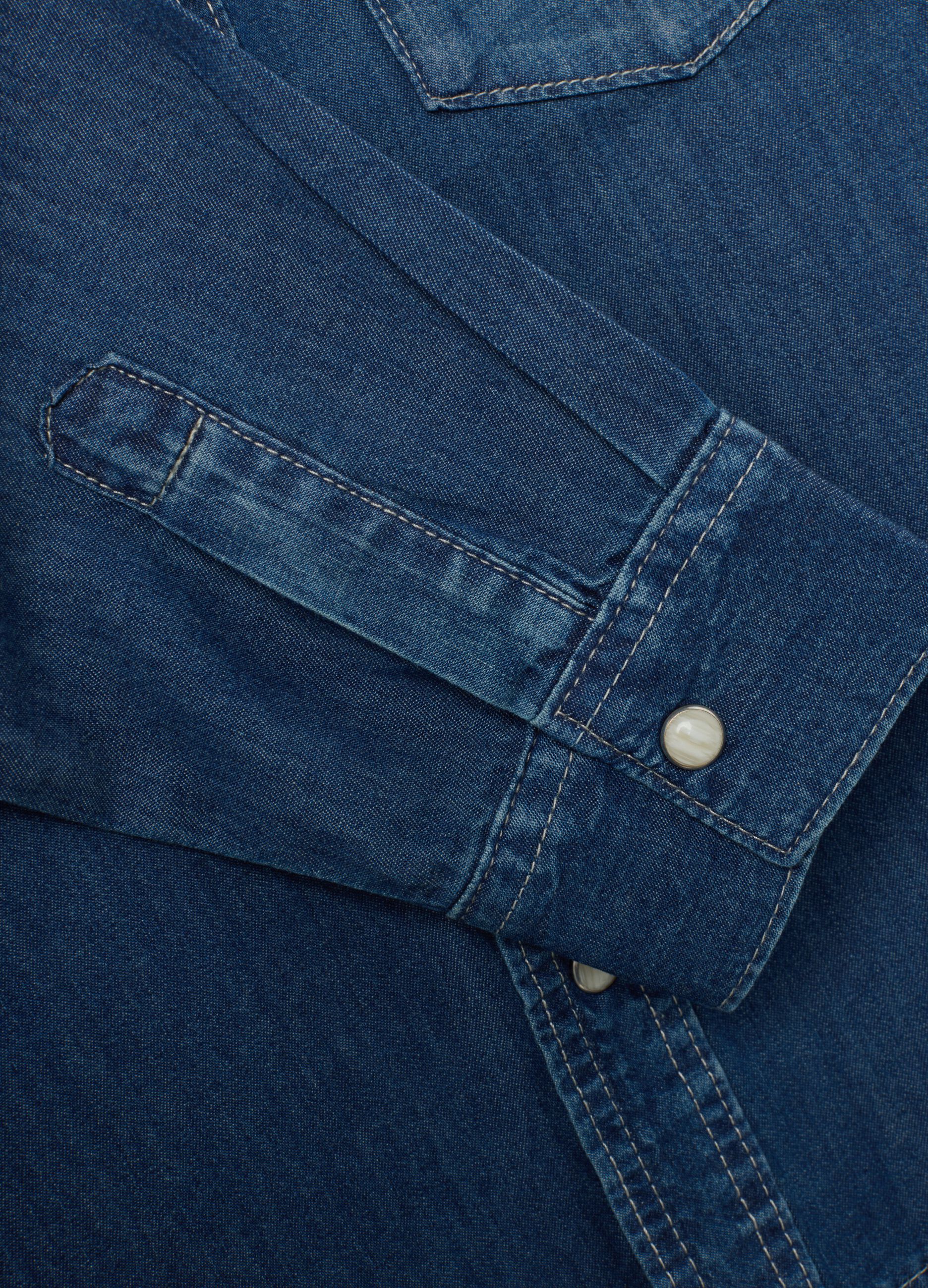 Kids' regular fit pure cotton denim shirt