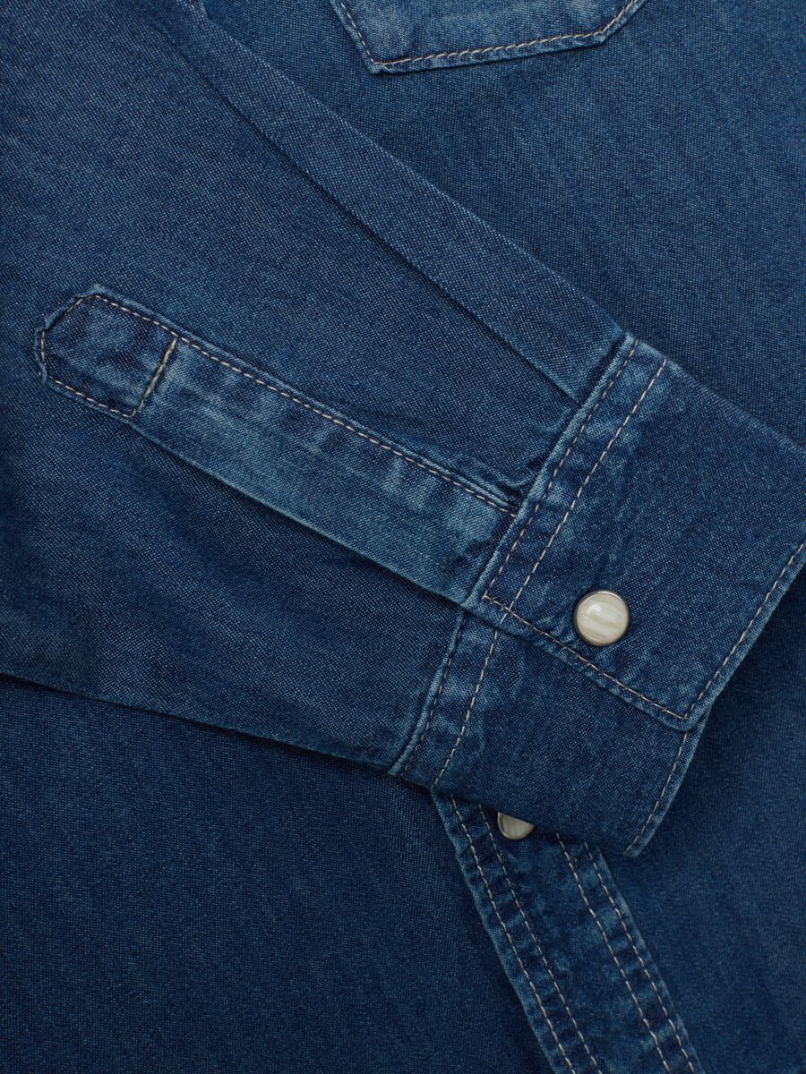 Kids' regular fit pure cotton denim shirt_3