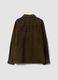 Brown ribbed pure cotton shacket with buttons, oversized fit_2