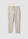 Grey comfort-fit stretch cotton twill cargo trousers_0