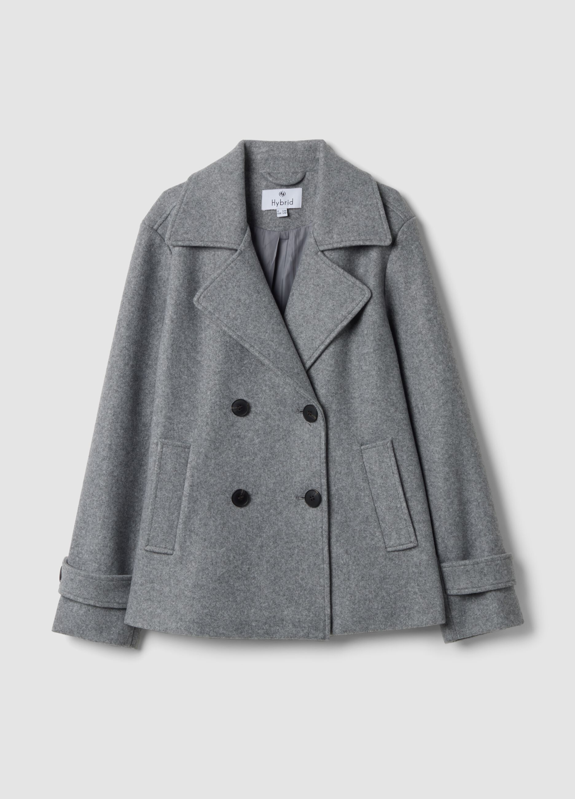 Grey double-breasted regular-fit jacket
