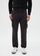 Black Stretch Cotton Slim Fit Cargo Trousers_1