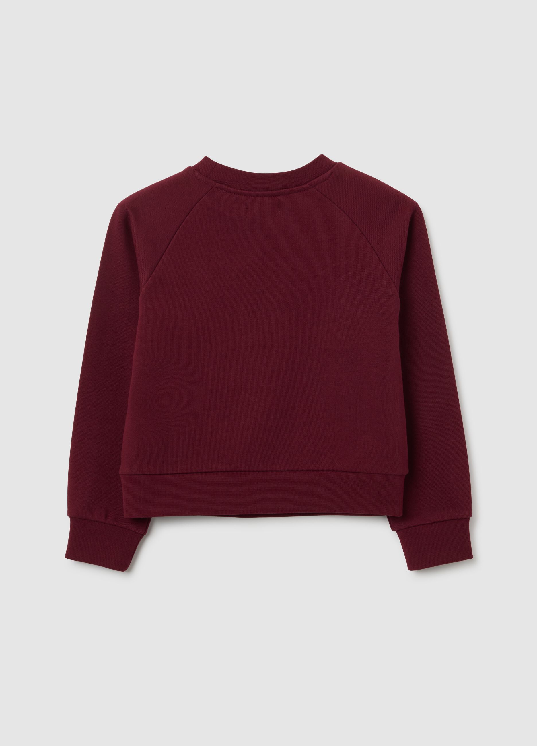 Girls' red cotton sweatshirt, regular fit