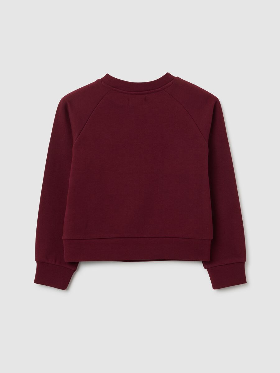 Girls' red cotton sweatshirt, regular fit_1