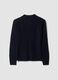 Blue rib-knit long-sleeve polo shirt_2