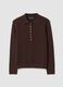 Brown pure cashmere polo-collar jumper, regular fit_0