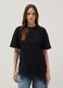 Black pure cotton T-shirt with lace insert, relaxed fit_2
