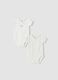 Bipack body bianchi in puro cotone organico girocollo con stampa_0