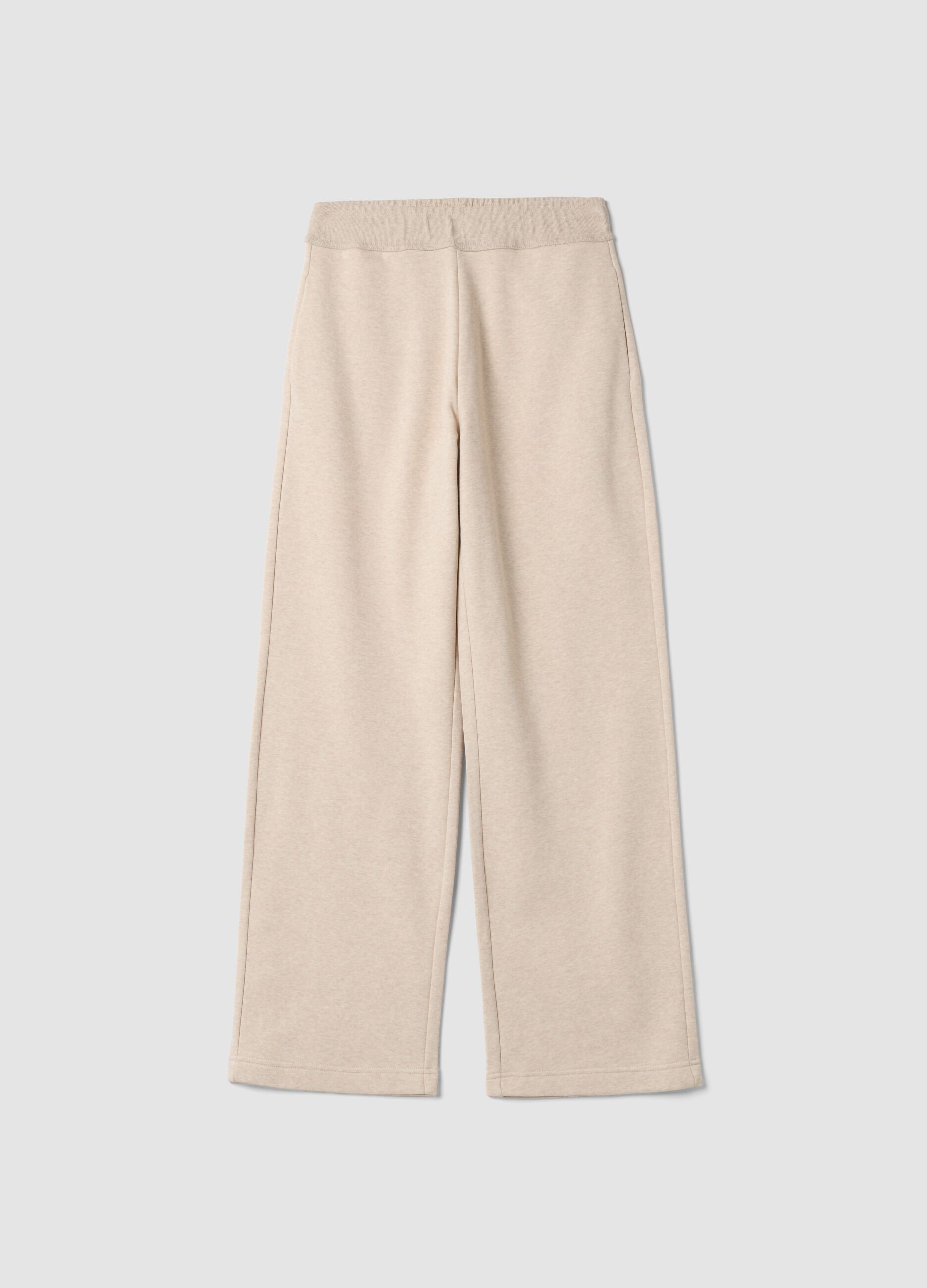 Jogger beige in misto cotone con coulisse regular fit