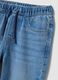 Blue denim jogger jeans in a cotton and viscose blend for boys_1