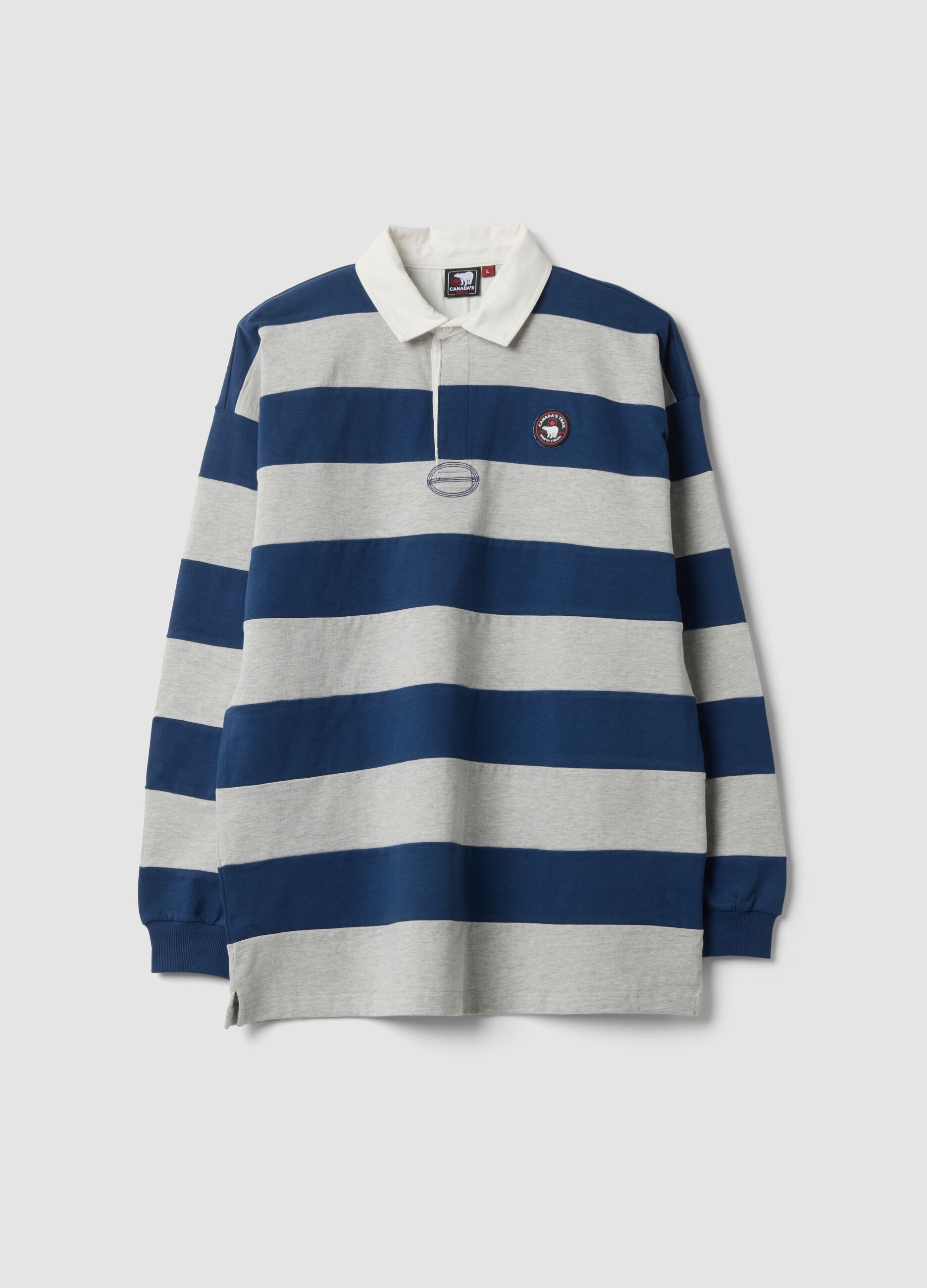 Multicolour striped rugby polo