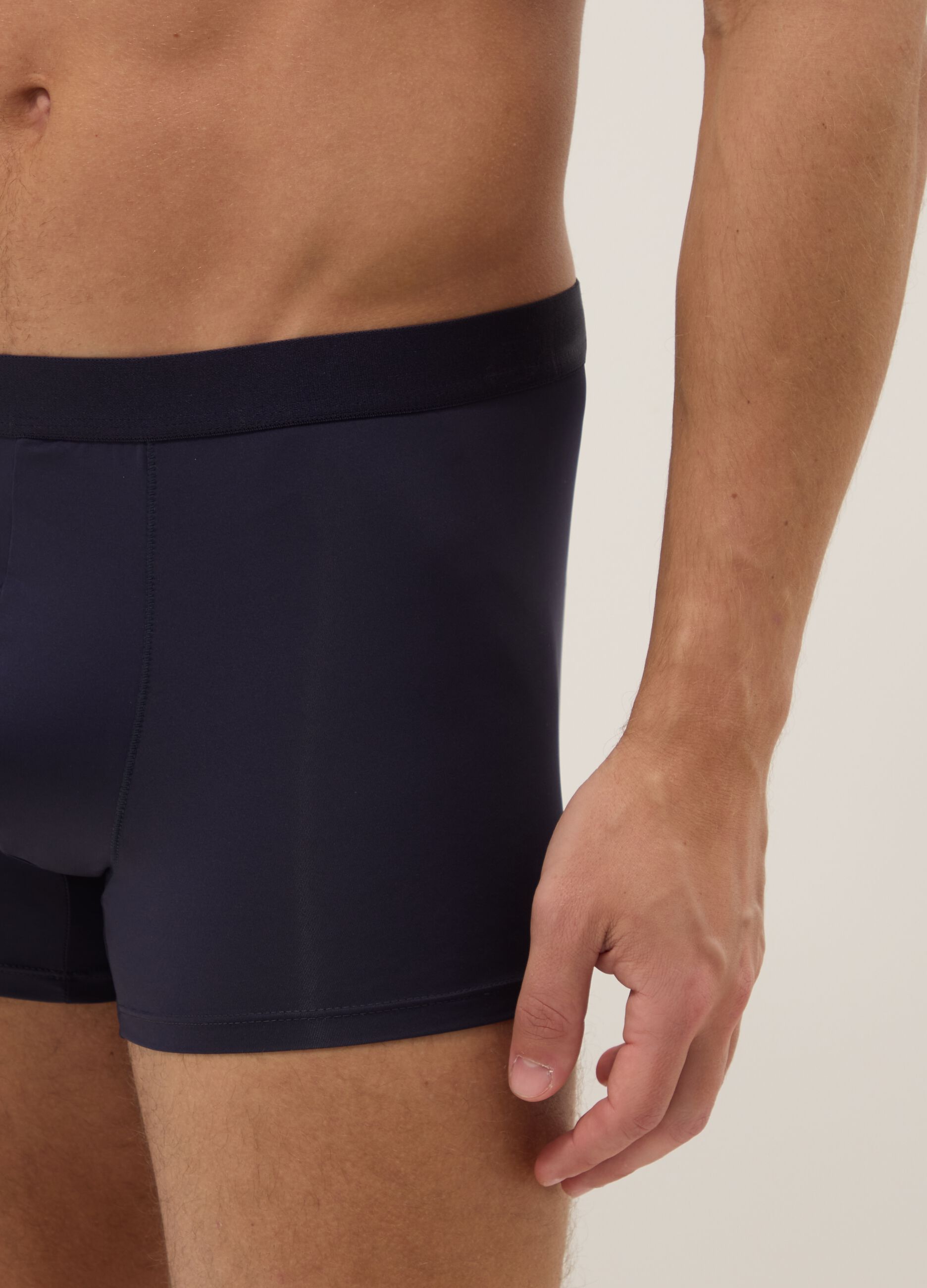 Three-pack of blue stretch-fabric boxer shorts, regular fit