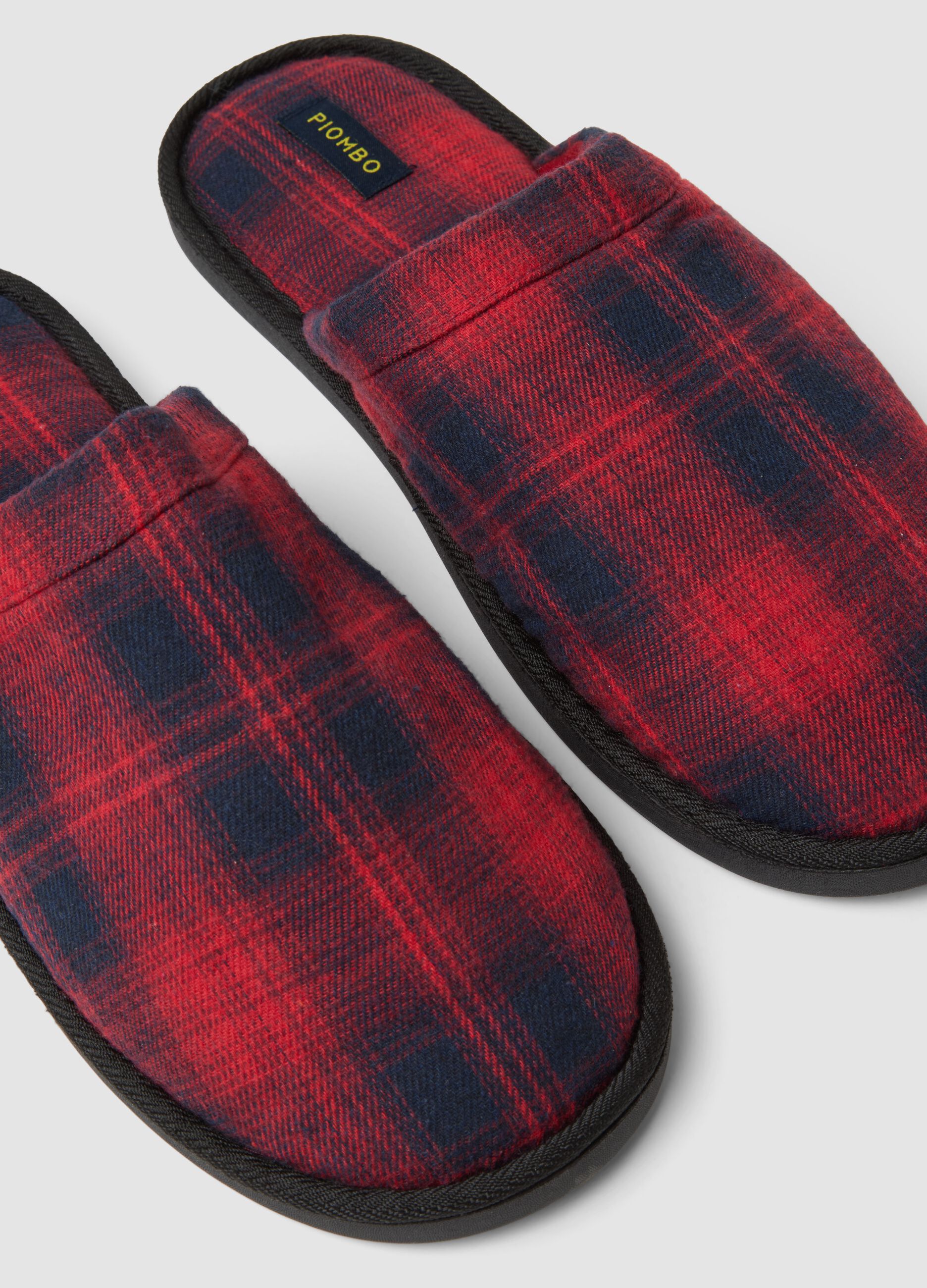 Red and Black Checked Slippers