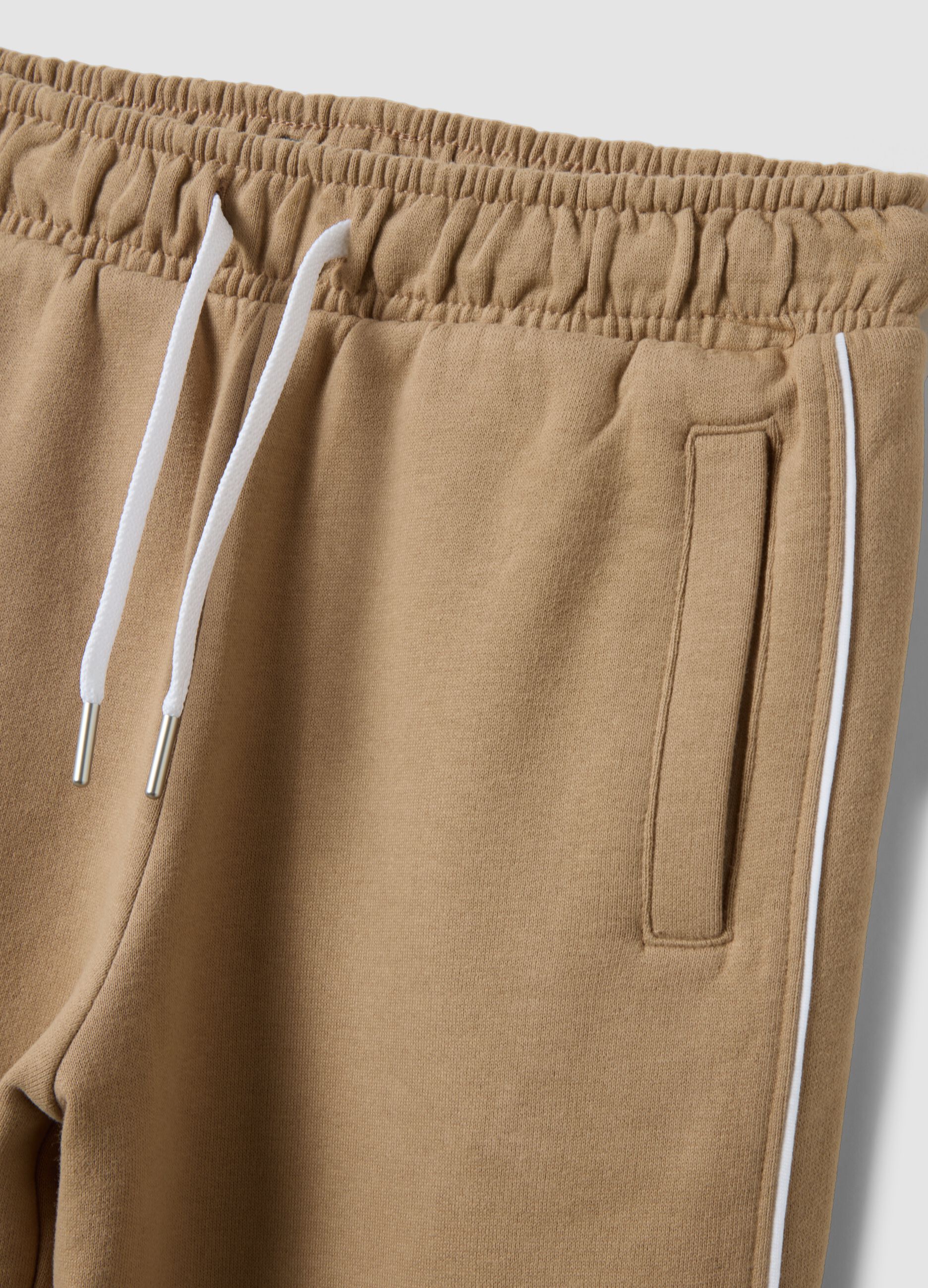 Pantaloni marrone in puro cotone wide leg