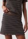 Brown striped pure cotton mini skirt_1
