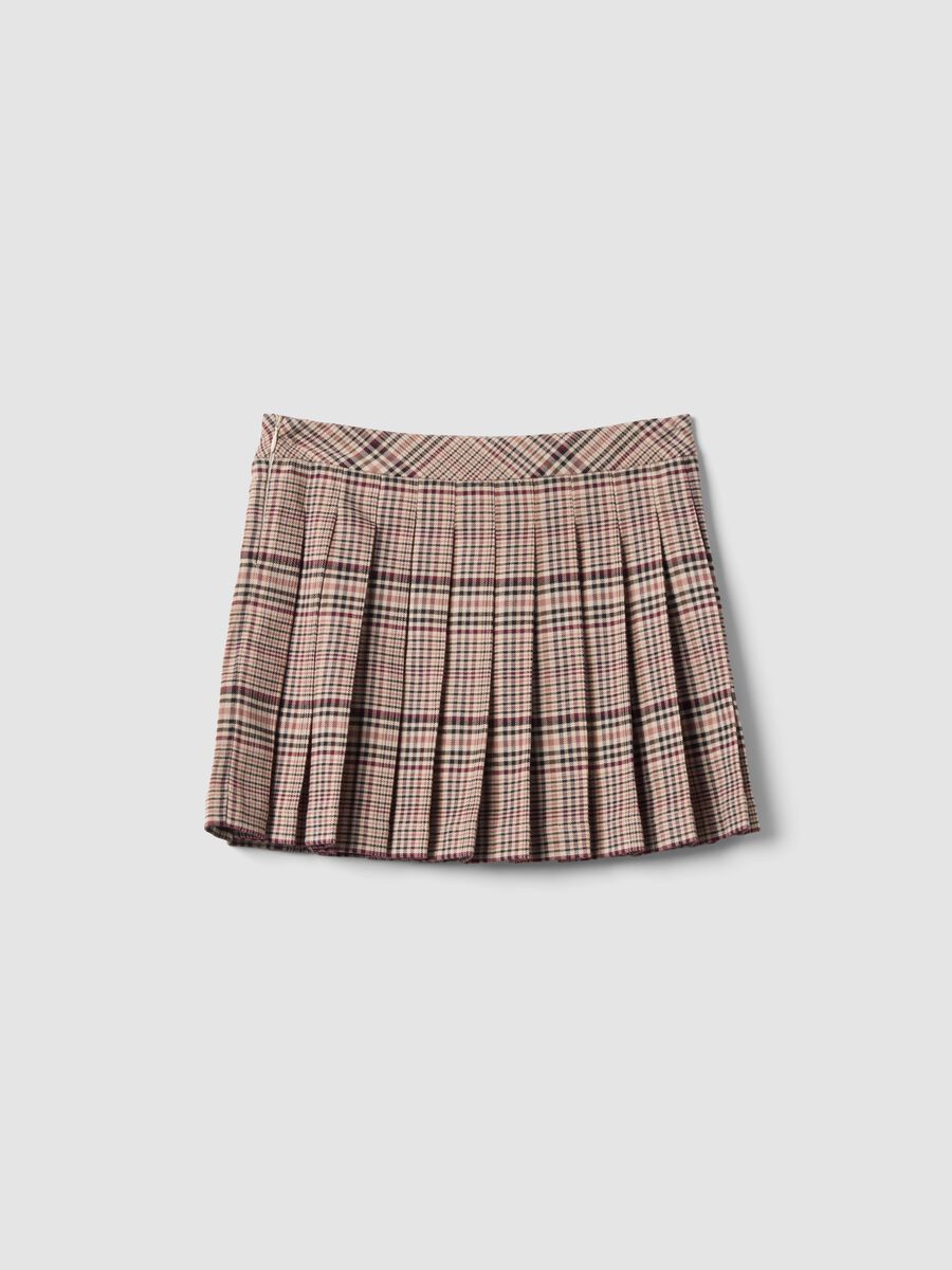 Brown pleated skirt in stretch viscose_5
